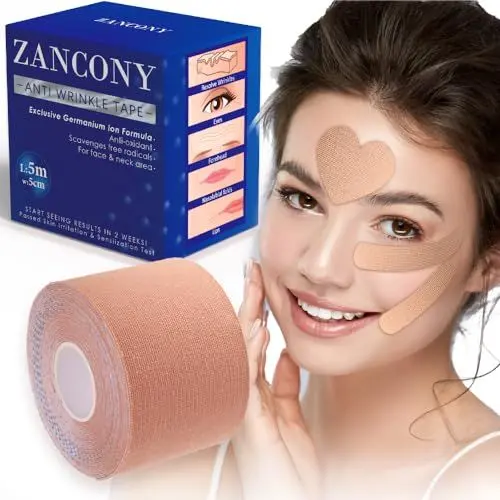 Produktbild: zancony Anti Wrinkle Patches Face tape Face Lifting Tape Gesicht Lifting der Kieferpartie und des Halses Anti Falten Patches Verwendung über Nacht für Falten des Kopfes Nackenfalten 5cm*5m