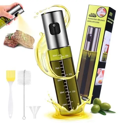 Produktbild: Zanfqvo Ölsprüher zum Kochen - Öl Sprühflasche Spezielles Grünes UV-Schutz Glas - Professionell Ölspray 100% BPA frei - für Grillen, Salat, Backen