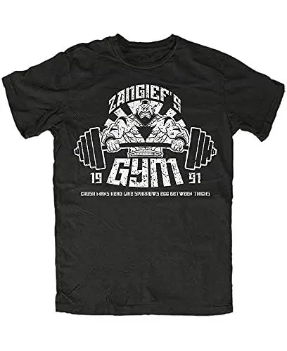 Produktbild: Zangief S Gym 2 Gamer Ryu Ken Street Retro Fan Shirt Fighter Gym Russia Tee Round Neck Unisex Tops Men's 100% Cotton Short-Sleeve T-Shirts L