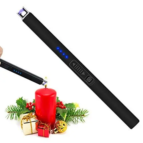 Produktbild: Zanmuk Feuerzeug Elektrisch Lichtbogen Stabfeuerzeug - Elektrisches Feuerzeug Lang USB Aufladbar Lighter (Schwarz)