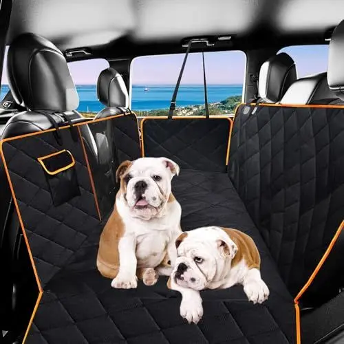 Produktbild: zanmuk Hundedecke Hundesitz Auto Rückbank - Hunde Autositz Rückbank mit Seitenschutz und Sichtfenster Autositz Hund Rückbank Wasserdicht & Kratzfest