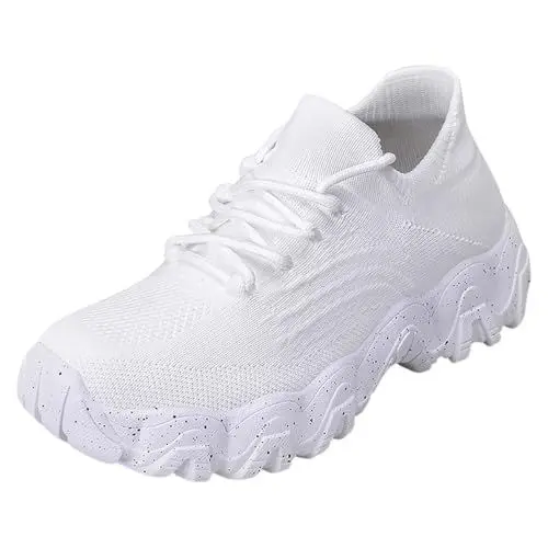 Produktbild: Zapatos 𝗣lanos Mujer Verano Summer Fashion Hollow Breathable Flat Heel Soft Sole Casual Shoes Zapatillas Mujer Con CuñA (White, 40)