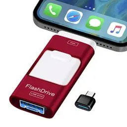 Produktbild: ZARMST 256GB USB Stick für Phone, Speicherstick Externer Speichererweiterung Fotostick, Flash Laufwerk für Android Handy Computer Laptop PC, Daten/Bilder/Filme kopierten Mit Einem klick (Rot)