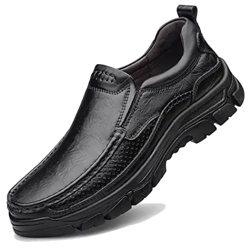 Produktbild: ZASDKE Herrenschuhe Klassische Loafers Slipper Freizeitschuhe Business Casual Lederschuhe Schwarz 9067 42 EU