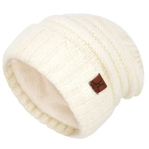 Produktbild: ZASFOU Damen Winter Mütze Beanie mit Fleecefutter Warme Kunst Nerz Samt Wintermütze Thermo Strickmütze Mützen für Frauen Geschenk