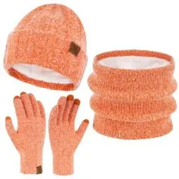 Produktbild: ZASFOU Damen Winter Mütze Schal Touchscreen Handschuhe Set Kunst Nerz Samt Strickmütze Beanie Thermo Wintermütze Schals Winterschal Winterhandschuhe Geschenk für Frauen