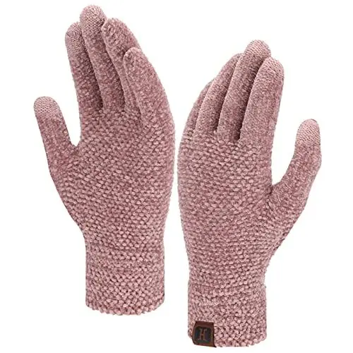 Produktbild: ZASFOU Damen Winter Touchscreen Handschuhe für kaltes Wetter, Chenille Warme SMS Handschuhe für Radfahren Fahren Laufen