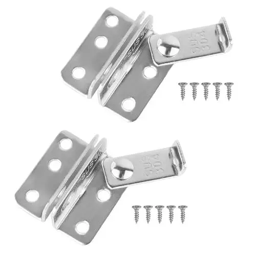 Produktbild: Zasjon 2 Stück Abschließbar Edelstahl Riegel Riegelschloss Klein mit Schrauben 10 Stück, Rechts öffnen Verriegelung Schlossriegel für Türen Toolbox Schublade
