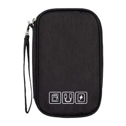 Produktbild: Zasjon Kabeltasche Elektronische Tasche, Klein Kabel Organizer Tasche Universaltasche, Tragbare Wasserdicht Kabelorganizer Cable Bag für Handy Ladekabel,Powerbank,USB Sticks,SD Karten, Schwarz