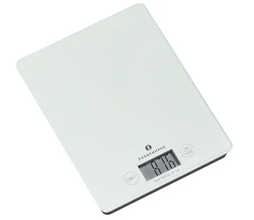 Produktbild: Zassenhaus 73201 Digital-Waage Balance weiß, Höhe 16,5 x 21,5 cm