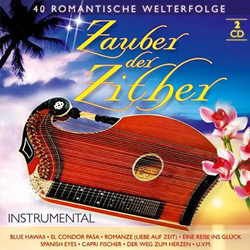 Produktbild: Zauber der Zither·· 40 Romantische Welterfolge·· Intstrumental·· Blue Hawaii·· El Condor Pasa·· Romanze (Liebe auf Zeit)·· Eine Reise ins Glück·· Spanish Eyes·· Capri Fischer·· Der Weg zum Herzen·· My way·· Einsamer Hirte·· Wind of change·· Eine Reise ins Glück··