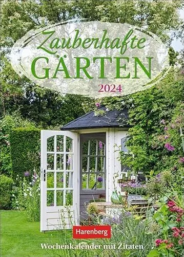 Produktbild: Zauberhafte Gärten Wochenkalender 2024. Dekorativer Wandplaner zum Eintragen mit 53 romantischen Garten-Fotos und Zitaten. Termin-Kalender 2024 für die Wand. 16,5 x 23 cm: mit Zitaten