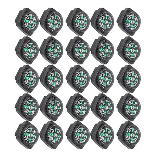 Produktbild: ZAWELIYO 25-teiliges Schwarzes Survival-Armband, Kompass, Regenschirm, Seil, Zubehör, Outdoor-Survival-Werkzeug für Outdoor-Aktivitäten