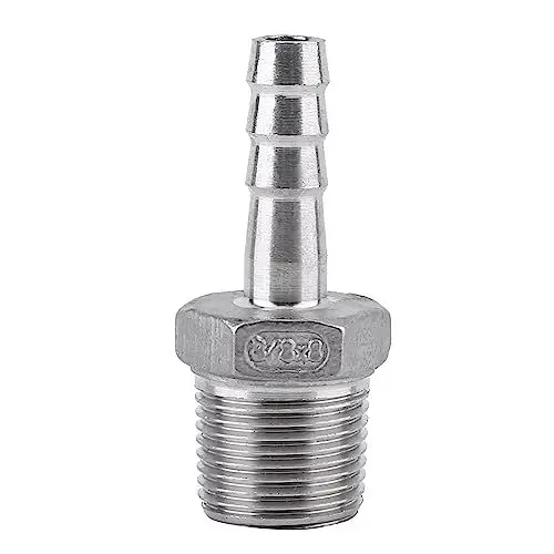 Produktbild: ZAWELIYO Außengewinde-Rohrverschraubung, Widerhaken, Schlauchanschluss, Verbindungsstück aus Edelstahl 304 für Sanitärinstallationen in der Chemietechnik (3/8''*8mm)