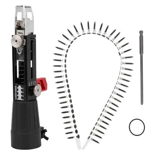 Produktbild: ZAWELIYO Automatische Kettennagelschrauben-Anziehausrüstung, Adapter, Anziehausrüstung, Magazinierte Schnellbauschrauben Feingewinde,Holzbearbeitungswerkzeug