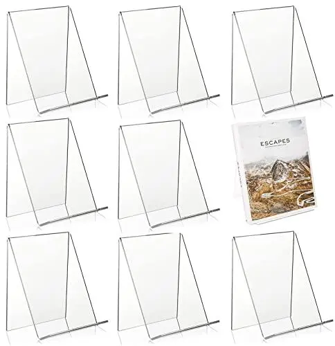 Produktbild: 8PCS Klarer Buchständer aus Acryl,Warenträger als Buchstütze und Aufsteller,Transparenter Acryl Tablet Halter zum Anzeigen von Fotos, Büchern, Noten, Notebooks, Handwerk, Kunstwerken