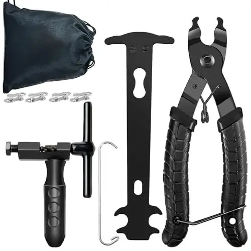 Produktbild: ZCXG Kettennieter Fahrrad, Kettenprüfer, Kettenschloss Zange und 4 Paar Fahrradketten Nietwerkzeug,Fahrradketten Werkzeugsatz, Fahrrad Reparatur Werkzeug Set für 6-11 Fach Fahrradkette Werkzeug