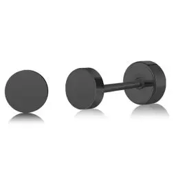 Produktbild: ZDE Titan Damen flach zurück Ohrstecker Frauen hypoallergene Ohrringe Ohrstecker für empfindliche Ohren einfach klassisch 5mm flach Ohrstecker perfekt für Helix Tragus Knorpel