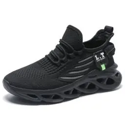 Produktbild: ZDFQLGV Herren Laufschuhe Turnschuhe Sportschuhe Sneaker Walkingschuhe Atmungsaktiv Gummisohlen Spiralboden Fitness Jogging Schuh Schwarz EU 45