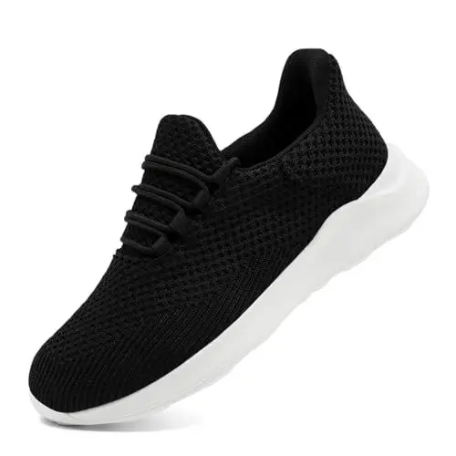 Produktbild: ZDFQLGV Laufschuhe Herren Sportschuhe Laufschuhe Freizeitschuhe Schuhes Tennisschuhe Sneakers Slip on Bequeme Fitness Trainingschuhe Leichtgewichts Walking Schuhe Schwarz and weiß EU 45