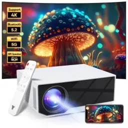 Produktbild: ZDK Mini Beamer 4K-Unterstützung,Full HD 1080P projektor mit Bluetooth und WiFi,20000 Lumen Tragbarer Projektor Heimkino,Kompatibel mit Smartphone/TV Stick/TV Box/HDMI/USB/AV/PS5 (Weiße)