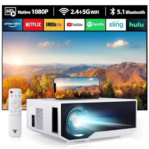Produktbild: ZDK Neuer Beamer 2024 4K-Unterstützung Full HD 1080P 5G WiFi projektor mit 20000 Lumen für Heimkino kompatibel mit Smartphones/TV-Stick/PS5