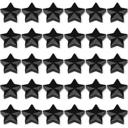 Produktbild: ZDZBLX Magnete für Magnettafel, 30 Stück Stark Kühlschrankmagnete Mini Klein Whiteboard Magnete Starker Halt, für Whiteboard Pinnwand (Sterne, Schwarz)