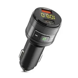 Produktbild: ZeaLife Bluetooth FM Transmitter, Auto Bluetooth Radio Adapter mit 2 USB Anschlüsse und Freisprecheinrichtung Car Kit, QC3.0 Wireless Auto Handy Adapter Musik, Unterstützt 64G USB Stick