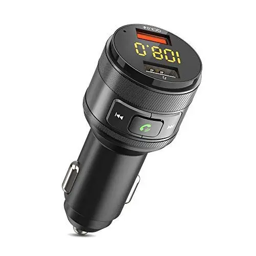 Produktbild: ZeaLife Bluetooth FM Transmitter, Auto Bluetooth Radio Adapter mit 2 USB Anschlüsse und Freisprecheinrichtung Car Kit, QC3.0 Wireless Auto Handy Adapter Musik, Unterstützt 64G USB Stick