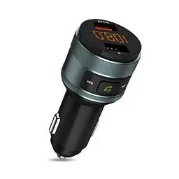 Produktbild: Bluetooth FM Transmitter, ZeaLife Auto Radio Transmitter QC 3.0 KFZ Wireless Bluetooth 5.3 FM Radio Adapter Freisprecheinrichtung Car Kit mit Dual USB Ladegerät Unterstützt 64GB USB Stick