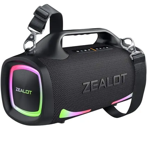 Produktbild: ZEALOT Bluetooth Lautsprecher,100W Stereo Sound für Draußen,XBass,Bluetooth 5.2,USB-C,24000mAH Power Bank,Dual Pairing,IPX6 Wasserdicht,für Camping,Beach,Pool,Garten