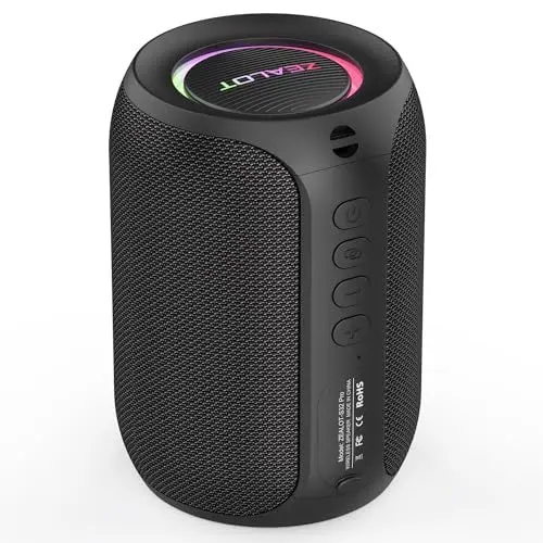 Produktbild: ZEALOT Bluetooth Lautsprecher,Musikbox Bluetooth mit USB/TF Karte/AUX,Bluetooth Box mit IPX5 Wasserdicht,12h Spielzeit,Dual Pairing,Tragbarer Kabelloser Lautsprecher für Home&Outdoor S32 Pro