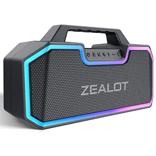 Produktbild: ZEALOT Bluetooth Lautsprecher,Musikbox Tragbarer Bluetooth Box mit Licht,Bass Stereo,60W,IP67 Wasserdicht,14,400 mAh Akku,40H Spielzeit,TF-Karte,AUX,USB(S57)