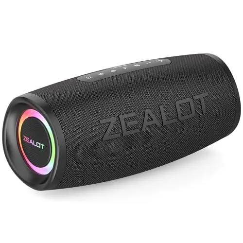 Produktbild: ZEALOT Bluetooth Lautsprecher S56,Tragbare Bluetooth Box mit BassUp Technologie,40W,Bluetooth 5.2,IPX6 Wasserdicht,Dual Pairing,Musikbox Lautsprecher mit USB/TF/AUX für Party,Strand,Camping,Geschenke