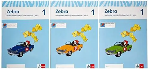 Produktbild: Zebra. Buchstabenheft plus in Grundschrift 1. Schuljahr- 3er Pack(Teile A, B, C): Buchstabenheft plus Grundschrift Klasse 1