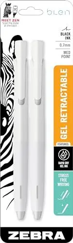 Produktbild: Zebra bLen Gel Pen 0.7mm White Barrel 2pk (41402)