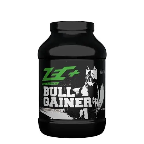 Produktbild: Zec+ Nutrition Bullgainer – 3500 g, Geschmack Schokolade │ Protein-Pulver mit Vitaminen, Aminosäuren und Kohlenhydrathen zum Masseaufbau, Made in Germany