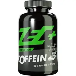 Produktbild: Zec+ Nutrition Koffein Kapseln hochdosiert – 90 Kapseln mit 200 mg Koffein Pulver pro Kapsel, Coffein-Booster Made in Germany