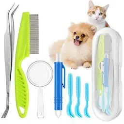 Produktbild: Zeckenentferner Set Für Hunde Katze, 3er Set Zeckenhebel, 1 Zeckenhaken, 1 Zeckenzange Pinzette, Zeckenentfernung In Sekunden, der Sichere Zeckenschutz Für Kinder & Haustiere, Hund, Katze Und Mensch