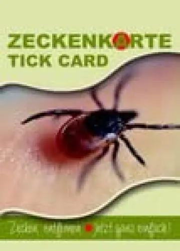 Produktbild: Zeckenkarte mit Lupe, Hülle und Kurzbeschreibung