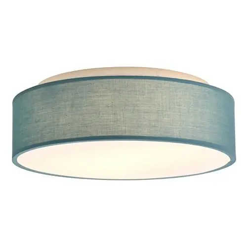 Produktbild: Zedelmaier Deckenlampe Stoff Rund 38cm E27x2 max.40W Deckenleuchte Blau Stoffschirm Wohnzimmer Schlafzimmer Küche Flur Kinderzimmer Lampe Decke Lampenschirm