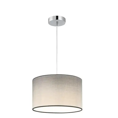 Produktbild: Zedelmaier Hängelampe Lampenschirm Deckenlampe Hängend mit Stofflampenschirm E27x1/Max.40w Hängelampe Wohnzimmer Schlafzimmer Esszimmer Schlafzimmerlampe Wohnzimmerlampe Pendelleuchte (Grau, Φ30cm)