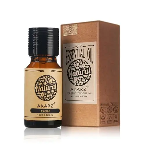 Produktbild: Zedernöl AKARZ Natural Organic Pure Premium ätherisches Zedernöl für Haut, Körper, Haarpflege, Diffusor, Kerze, Seife, Herstellung, DIY, Massagearoma (10 ml)