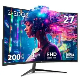 Produktbild: Z-Edge 27 Zoll Curved Gaming Monitor 200Hz 1ms MPRT, Full HD 1500R Curved Display, VA Panel, FreeSync, HDMI 2.0 & DisplayPort 1.4 - Schwarz