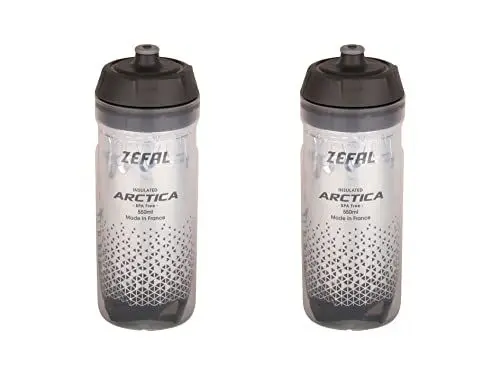 Produktbild: ZEFAL Pack Arctica 55 – 2 Flaschen Fahrrad 550 ml – Thermosflasche Fahrrad – geruchlos und wasserdicht – Sport-Trinkflasche BPA-frei – Silber/Schwarz