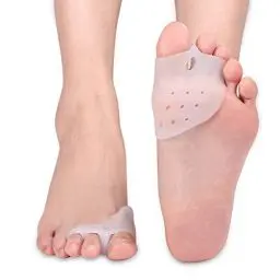 Produktbild: Doact Zehenspreizer für Hallux Valgus, Toe Separator Zehenspreizer Silikon mit 3 Loch Zehenheber für Krallenzehen Zehenkorrektur Zehenstrecker Hallux Valgus Schmerzlinderung