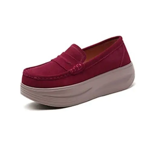 Produktbild: Zehentrenner Damen Sandalen Damen Hausschuhe Große, Dicke Sohle, Schaukelschuhe, Damen, lässig, Freizeitschuhe, Slip-On, Schwamm, weiche Sohle, modische Schuhe Pantoffeln Damen (Red, 35)
