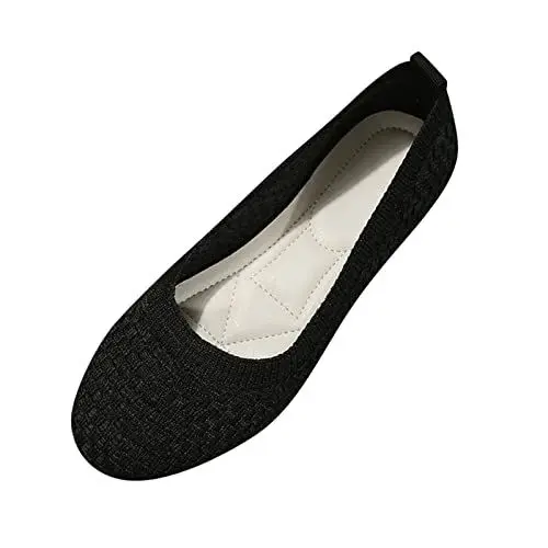 Produktbild: Zehentrenner Kinder Damen Sandalen Mit Absatz Mode Frühling und Damen Freizeitschuhe Flacher Boden Runde Zehe Leichtes Fliegendes Mesh Atmungsaktiver Slip Zehentrenner Kinder Damen (Black, 38)