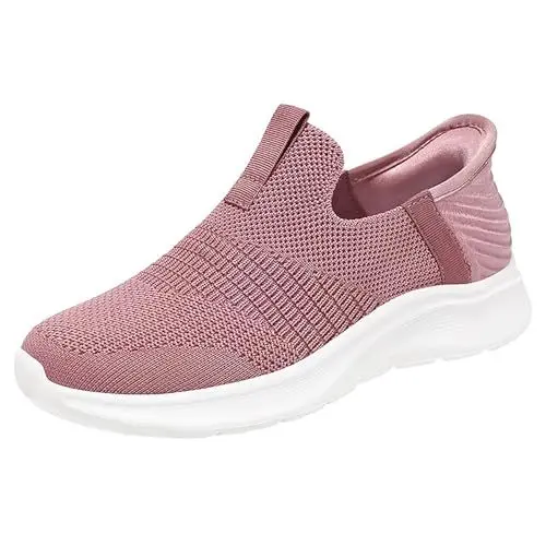 Produktbild: Zehentrenner Kinder Damen Sandalen Mit Absatz Weiche orthopädische Damenschuhe, atmungsaktiv, gewebt, zum Spazierengehen, Slip-On-Schuhe aus OrthopäDische Hausschuhe Damen Hohe Schuhe Damen (Pink, 37)