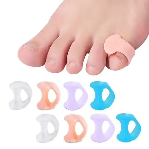 Produktbild: Zehentrenner Zehenspreizer kleiner zeh Zehenstrecker toe spacer - 8PCS zehenspreizer hallux valgus für Vermeiden Überlappende Zehen und Schützen Zehen (4 Farben)